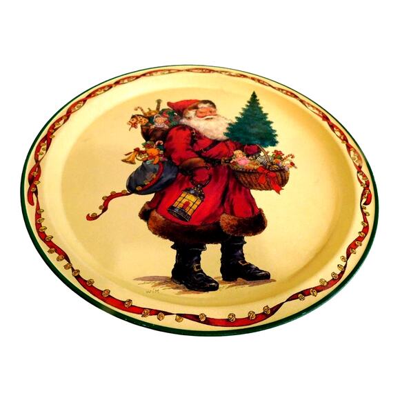 Vintage Potpourri Press Christmas Santa Claus Metal Tray - Picture 8 of 8